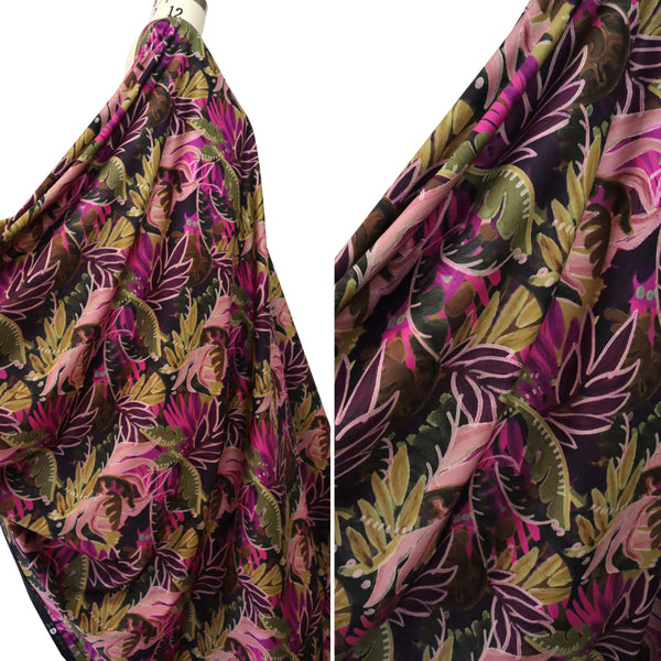 'Amazonia' Olive & Pink ~ Cotton | Viscose